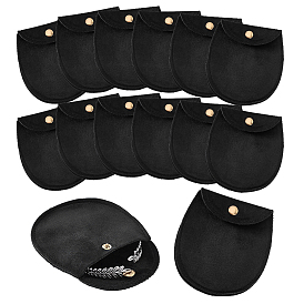 14 шт. бархатные мешочки для хранения ювелирных изделий с кнопками, овальные