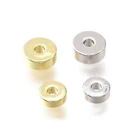 Латунные гладкие бусины, без свинца и без кадмия, стойки покрытие, прочное покрытие, плоско-круглые