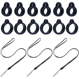 16 стропы из резиновой пряжи, с пластиковой фурнитурой, с силиконовой подвеской 16шт., для изготовления электронных стилусов и зажигалок