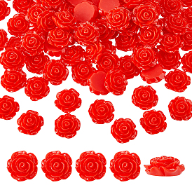 80pcs undurchsichtige Harz-Cabochons, Rose Blume