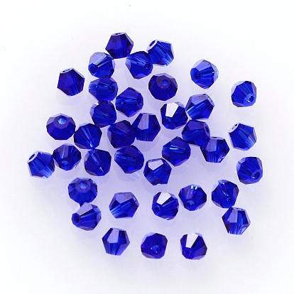 Faceted Bicone Grade AAA Transparent Glass Beads, 4x3mm, Hole: 1mm, about 720pcs/bag