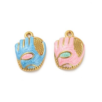 304 подвески из нержавеющей стали, с эмалью, перчатки, золотые