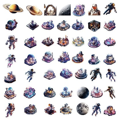 Space Themed PVC Self-Adhesive Astronaut Stickers, Waterproof Spaceman Decals, for Party Decorative Presents, Kid's Art Craft