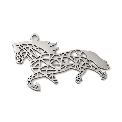 Pendentifs en acier inoxydable, poney