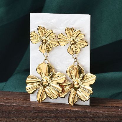 304 из нержавеющей стали болтаться серьги, цветок