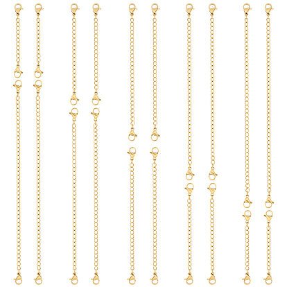 20 шт. 5 стиль ионное покрытие (ip) 304 удлинитель цепи из нержавеющей стали, концевые цепочки с застежкой-карабином