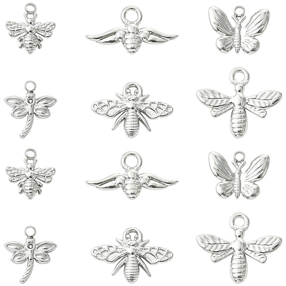 12 шт. 6 цвета 304 подвески из нержавеющей стали, цвет нержавеющей стали