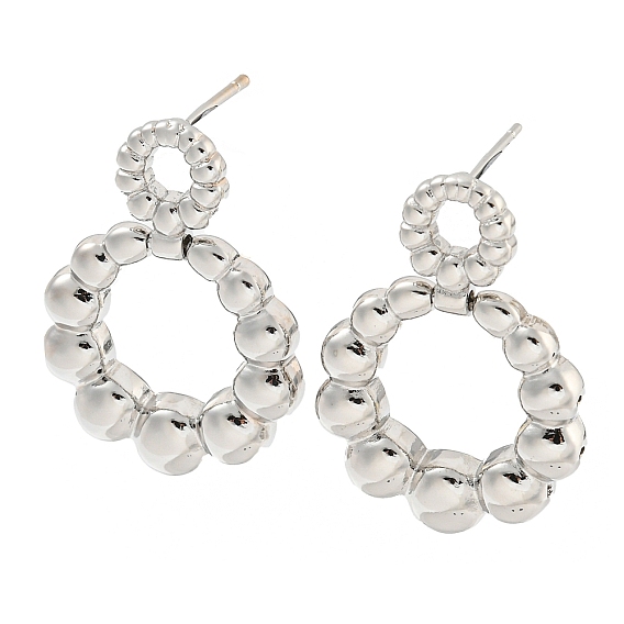 Серьги-гвоздики из латуни с реечным покрытием, долговечный, без свинца и без кадмия, круглые