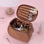 Portable PU Leather Waterpoof Large Makeup Storage Bag, Multi-functional Wash Bag, with Pull Chain