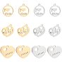 12 шт 6 стиль 304 подвески из нержавеющей стали, разнообразные, день матери, плоские круглые и сердце