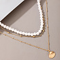 Chic Coin Buckle Necklace with Pearl and Chain for Versatile Style