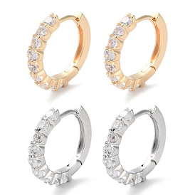 Латунные серьги-кольца из прозрачного кубического циркония, кольцо