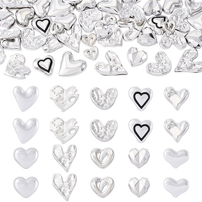 60 шт. 10 стили набор фурнитуры для самостоятельного изготовления украшений, включая кабошоны из непрозрачной смолы, Акриловый кабошоны, сердце