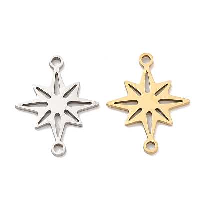 201 Stainless Steel Connector Charms, Starburst Links