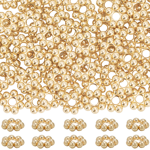 80 шт. 304 распорные втулки из нержавеющей стали, цветок, гранулированные бусины