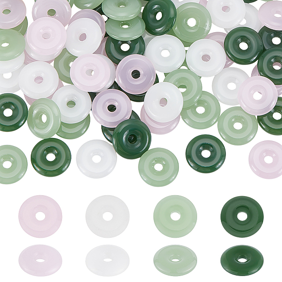 80 шт 4 цвета прозрачные стеклянные бусины, диск