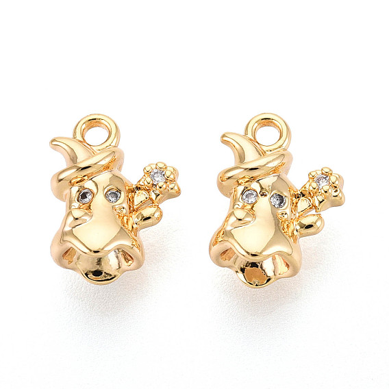 Латунные микро проложить кубического циркония прелести, ведьма-призрак