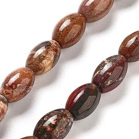 Natural Red Rainbow Jasper Beads Strands, Rice