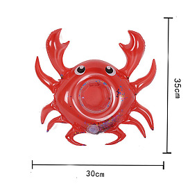 Crab Shaped PVC Swim Ring, for Doll Summer Party Accessories Supplies