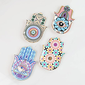 Hamsa Hand/Hand of Miriam with Evil Eye Ceramic Jewelry Plate, Storage Tray for Rings, Necklaces, Earring