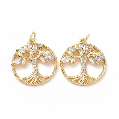 Латуни циркония кубической подвески, без кадмия и без свинца, плоская круглая с подвесками дерево жизни, с целью перехода в кольце