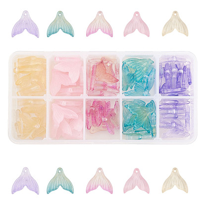 Прозрачный лак окрашенные стеклянные подвески, с блеском порошок, форма хвоста