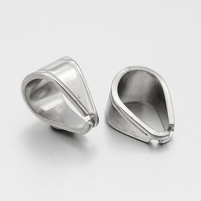 304 Stainless Steel Snap on Bails, for Pendants, 11x7mm, Pin: 1mm