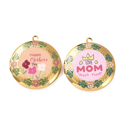 День матери 304 Кулоны-медальоны из нержавеющей стали, плоско-круглые