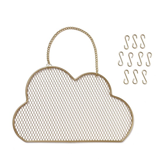 Дисплей серьги держателя стены формы железной сетки, подвесной органайзер для украшений, для серег, ожерелий и браслетов, облако