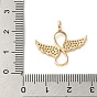 Brass Micro Pave Cubic Zirconia Pendants, Wings