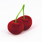 Valentine's Day Cherry Shaped Velvet Ring Gift Boxes, Jewelry Storage Packaging Case for Rings, Necklaces