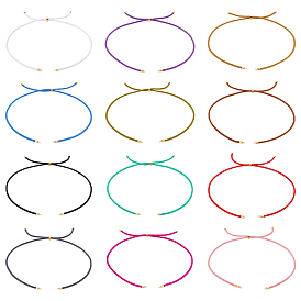 12 шт. 12 цвета нейлоновые шнуры изготовление ожерелий, с фурнитурой позолоченной латунной, долговечный