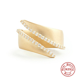 Sparkling Triple-layered Snake-shaped Silver Ring with Dazzling Diamonds - Fashionable Street-style Accessory