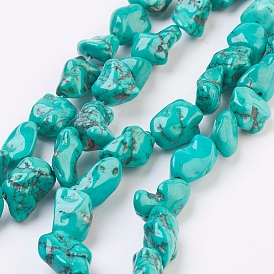 Natural Magnesite Beads Strands, Dyed & Heated, Chips