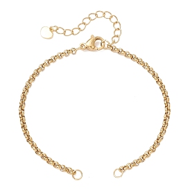 304 изготовление браслетов-цепочек из нержавеющей стали, с прыжковых колец