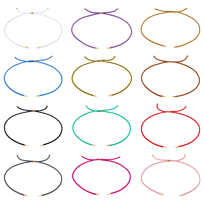 12 шт. 12 цвета нейлоновые шнуры изготовление ожерелий, с фурнитурой позолоченной латунной, долговечный