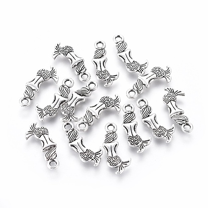 Tibetan Style Alloy Pendants, Mermaid, Cadmium Free & Lead Free