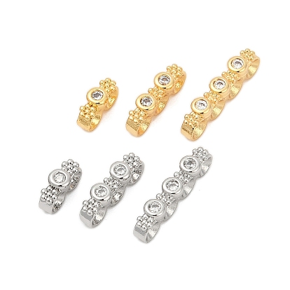 Латунные микропаве прозрачные кубические циркониевые распорки, цветок ссылки