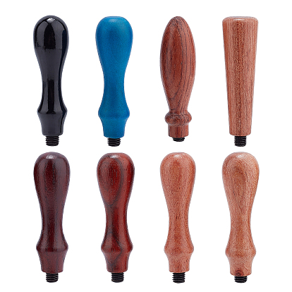 8Pcs 8 Styles Wood Handle, for Wax Seal Stamp, Wedding Invitations Making