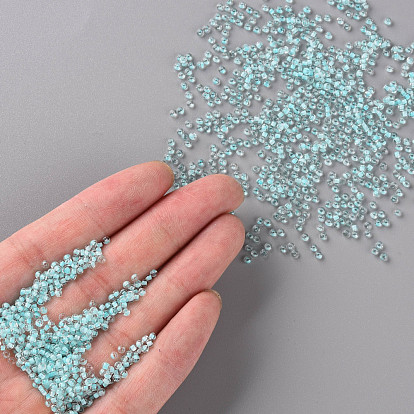 Grade A Round Glass Seed Beads, Transparent Inside Colours