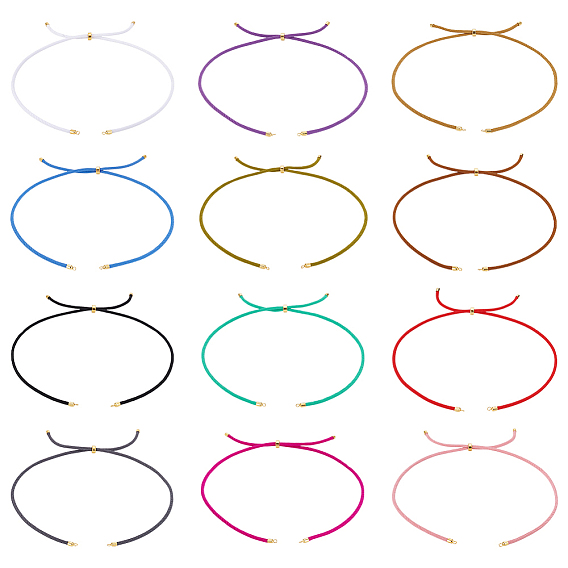 12 шт. 12 цвета нейлоновые шнуры изготовление ожерелий, с фурнитурой позолоченной латунной, долговечный