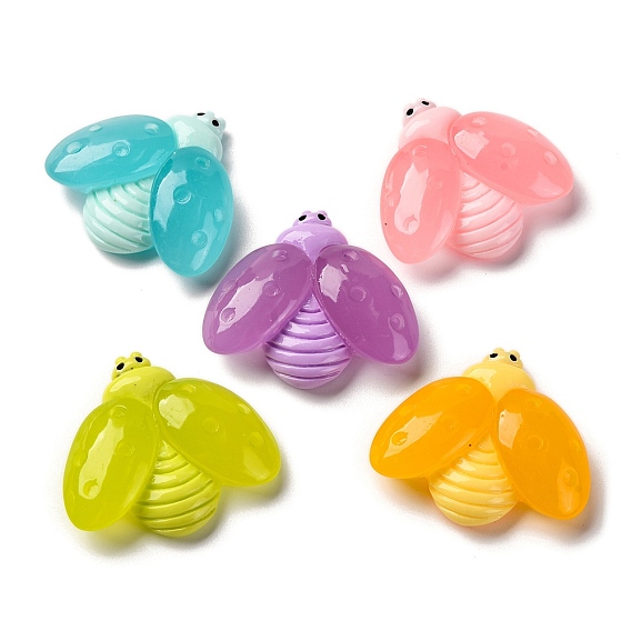 Светящиеся непрозрачные кабошоны из непрозрачной смолы, светится в темноте, разноцветные