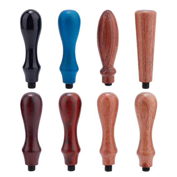 8Pcs 8 Styles Wood Handle, for Wax Seal Stamp, Wedding Invitations Making