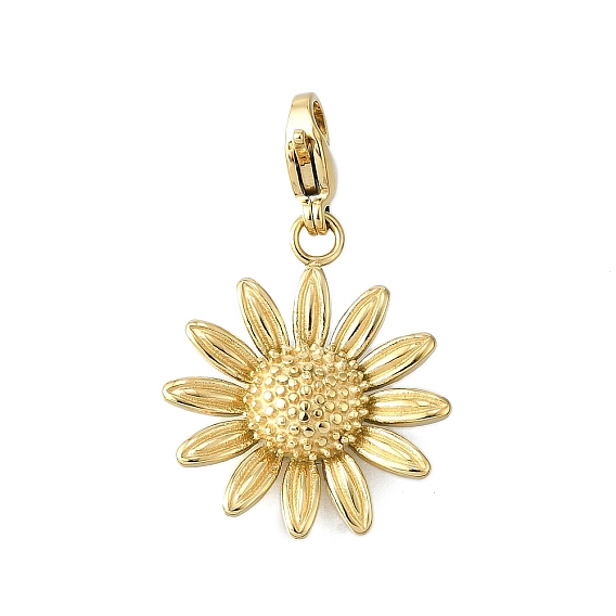 304 подвески из нержавеющей стали украшения, прелести подсолнуха, ионное покрытие (ip)