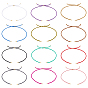 12 шт. 12 цвета нейлоновые шнуры изготовление ожерелий, с фурнитурой позолоченной латунной, долговечный