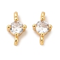 Латунные подвески из прозрачного кубического циркония, реальный 18 k позолоченный, без никеля 