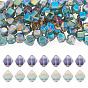 60Pcs 2 Colors Electroplate Glass Beads, Polygon, Faceted, Half Plated