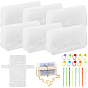 Kits de fabricación de bolsas de crochet para tejer de plástico diy, bolsos cruzados hechos a mano, incluyendo lámina de malla, agujas y broches