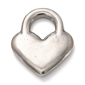 304 Stainless Steel Pendants, Heart Lock