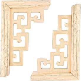 Резная накладка из каучукового дерева, центральная цветочная длинная аппликация, дверной шкаф-кровать неокрашенный декор европейский стиль